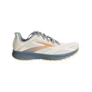 Brooks Women's Running Shoe in Cream, Blue, and Yellow